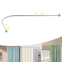 Sensova L-vorm Douchegordijnrail Zwart - Verstelbaar Zonder Boren 72-95x90-130 cm