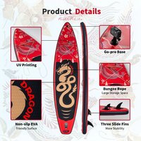 Sensova - Red Dragon SUP - Opblaasbaar Paddleboard 11FT - Inclusief Accessoires - Voor Volwassenen - Draagbaar SUP Board