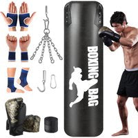 Hangende Bokszak - Kickboksen Trainingsapparatuur - Duurzaam Microvezelleer - Compleet Trainingspakket