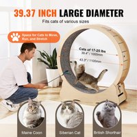 Sensova Houten Kattenmeubel - Loopbandwiel Kat - Kattenspeelgoed Intelligentie - Huisdieren Kat Speelgoed Met Afneembaar Tapijt en Kattenteaser Voor Binnen
