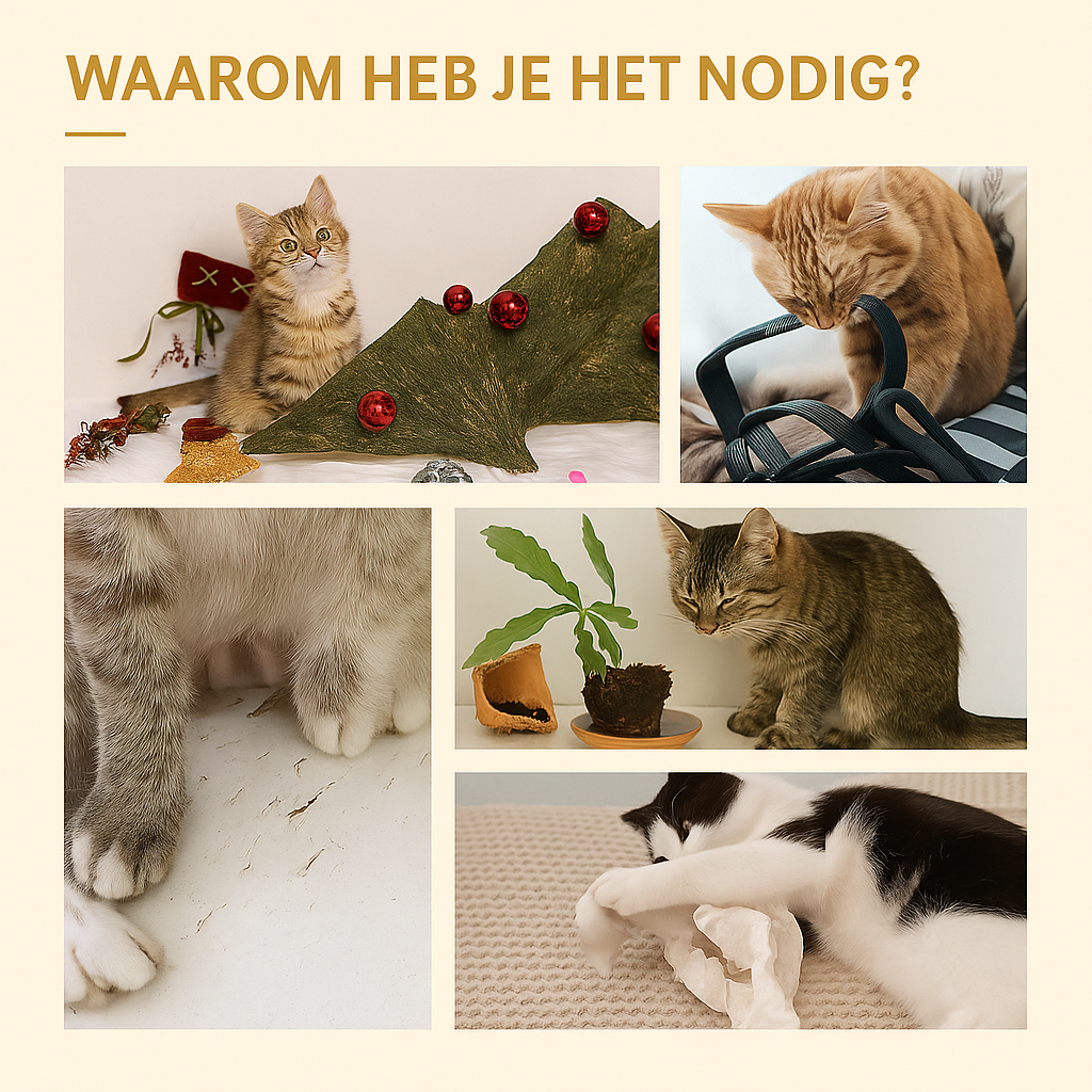 Krabpaal Katten - Krabplank - Luxe Kattenboom met Mand en Grot - 130 x 69 cm - Speelgoedballen - Beige