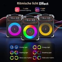 Premium Karaoke Set – 2 draadloze microfoons – 500W - LichtFX & opnamefunctie – Perfect voor feestjes, buitenactiviteiten & thuis karaoke