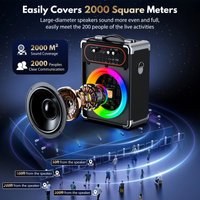 Premium Karaoke Set – 2 draadloze microfoons – 500W - LichtFX & opnamefunctie – Perfect voor feestjes, buitenactiviteiten & thuis karaoke